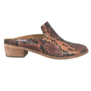 Frye Women’s Ray Snakeskin Print Brown Mule Size US 9.5